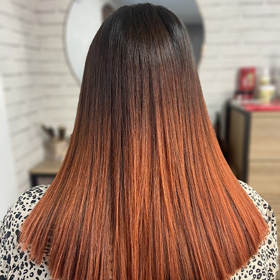 Nos réalisations : coupe et coloration femme